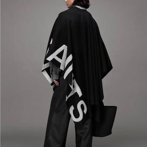 All Saints Black and White/Grey Cape